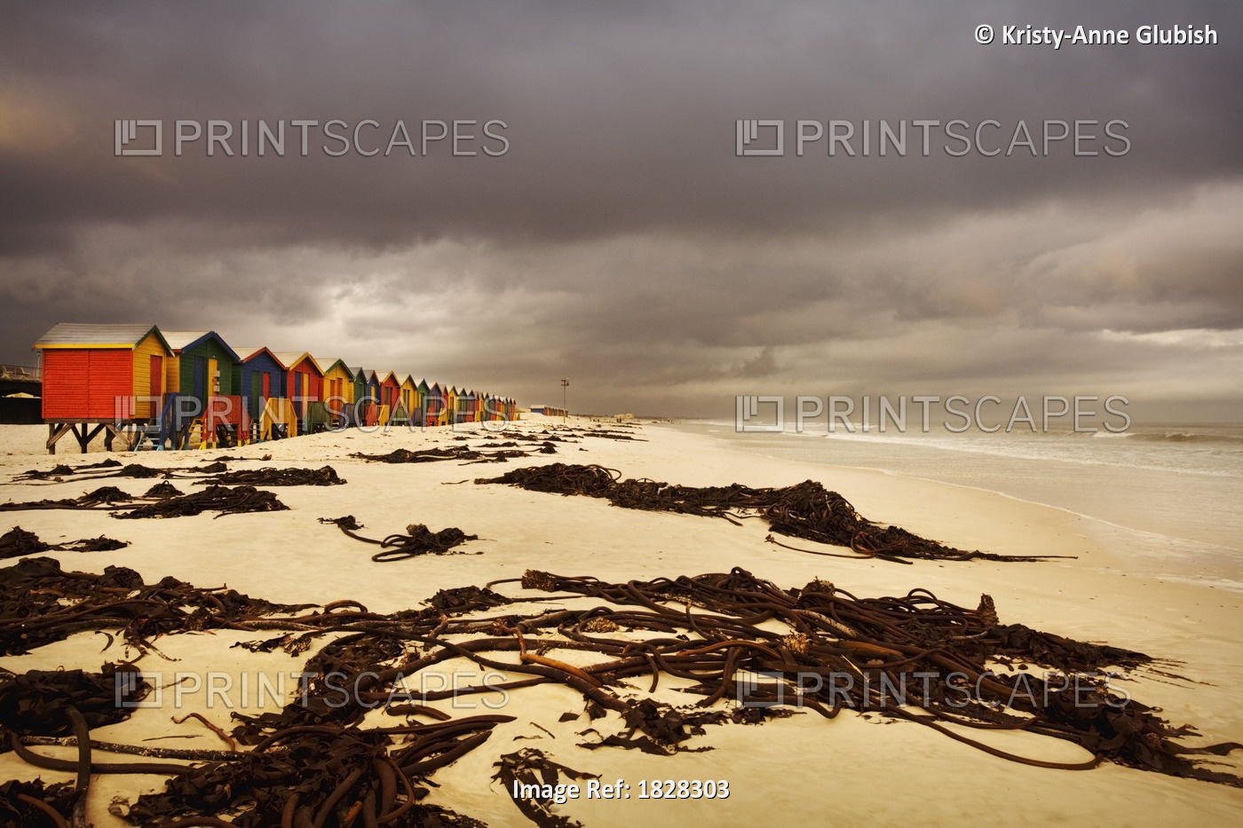 Changing Huts Along The Beach, Cape Town, South Africa