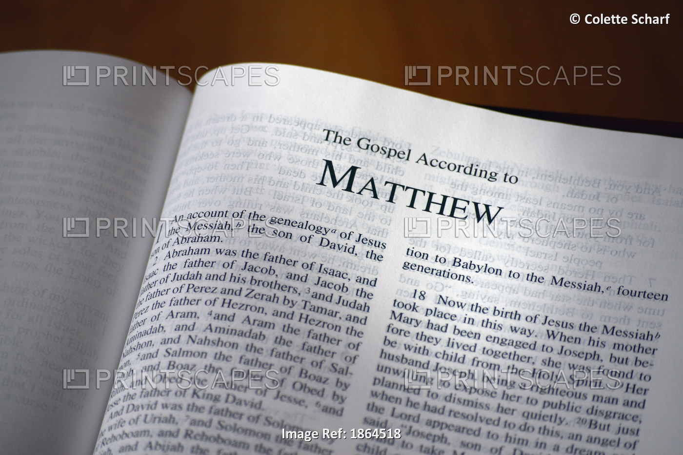 The Bible Opened To The Book Of Matthew