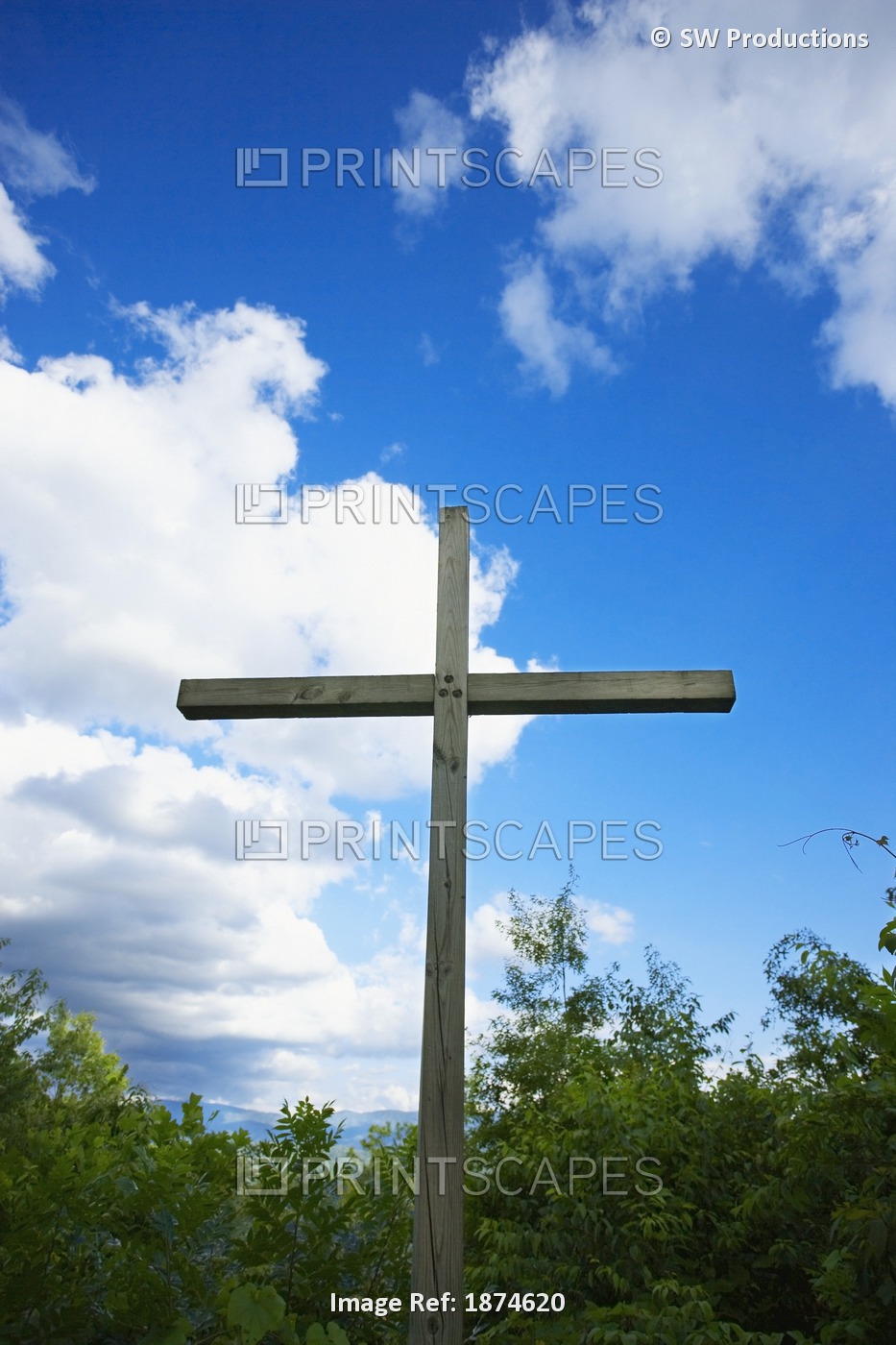 Knoxville, Tennessee, United States Of America; A Cross Against A Blue Sky With ...