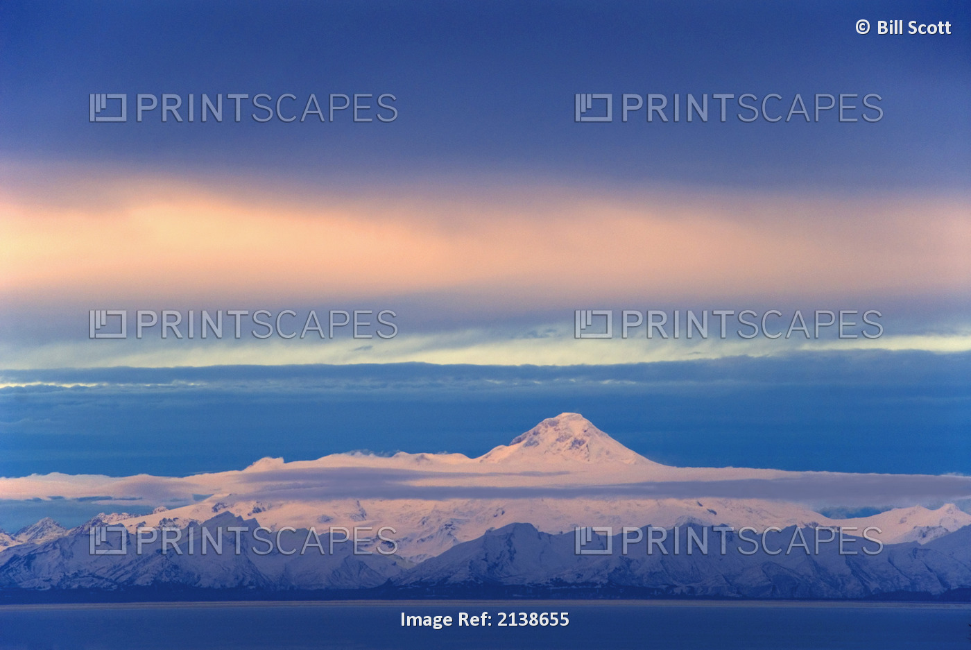 Iliamna Volcano Seen Across Cook Inlet From The Kenai Peninsula In Southcentral ...