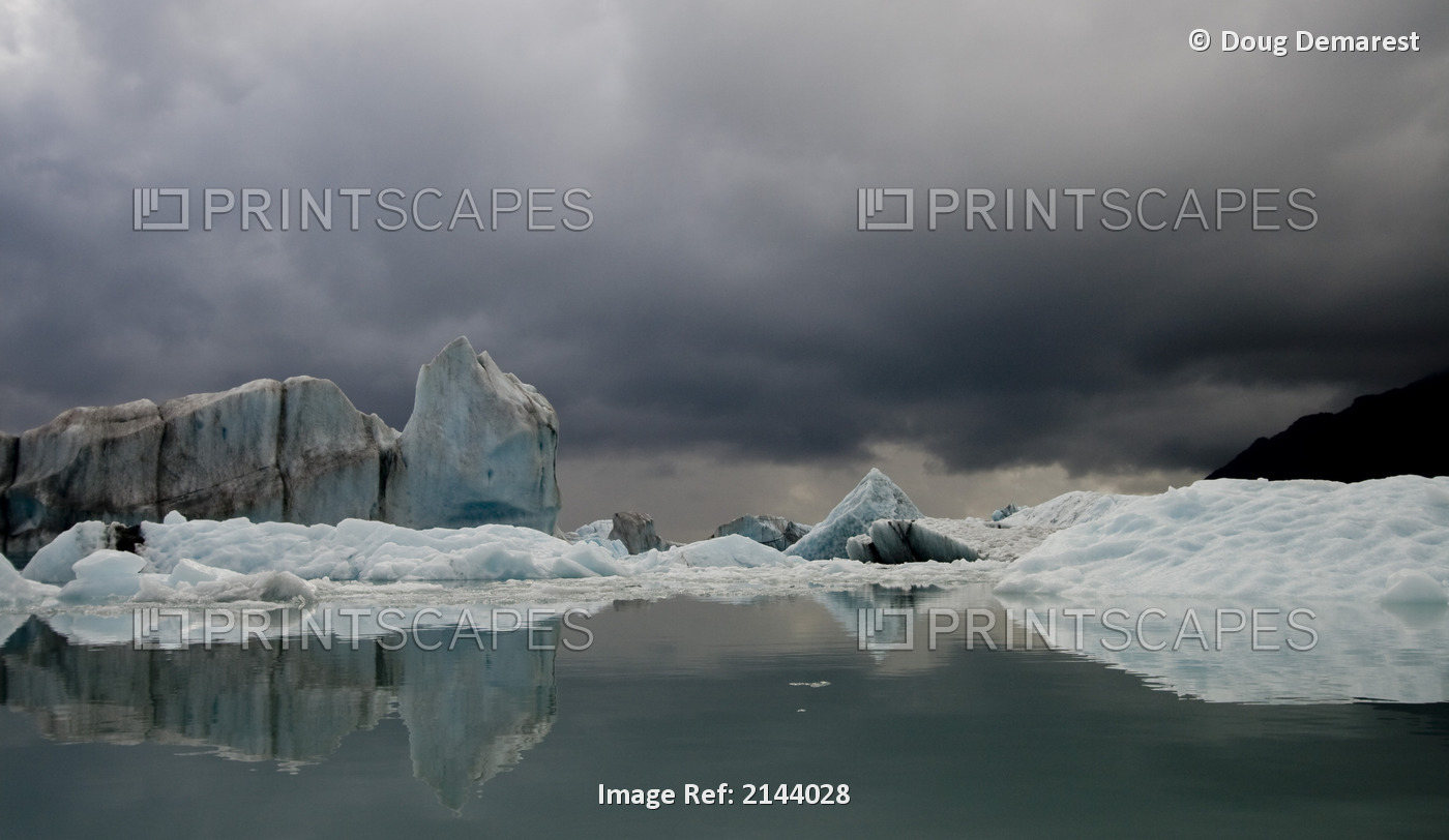 View Of Ice Bergs In Resurrection Bay From Bear Glacier In Kenai Fjords ...