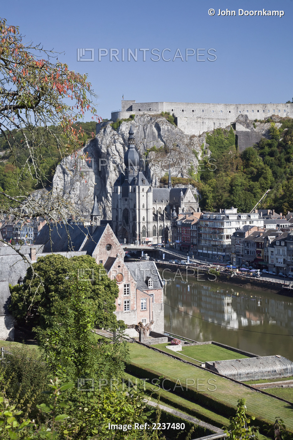 Meuse River Citadel And Cathedral; Dinant Namur Belgium