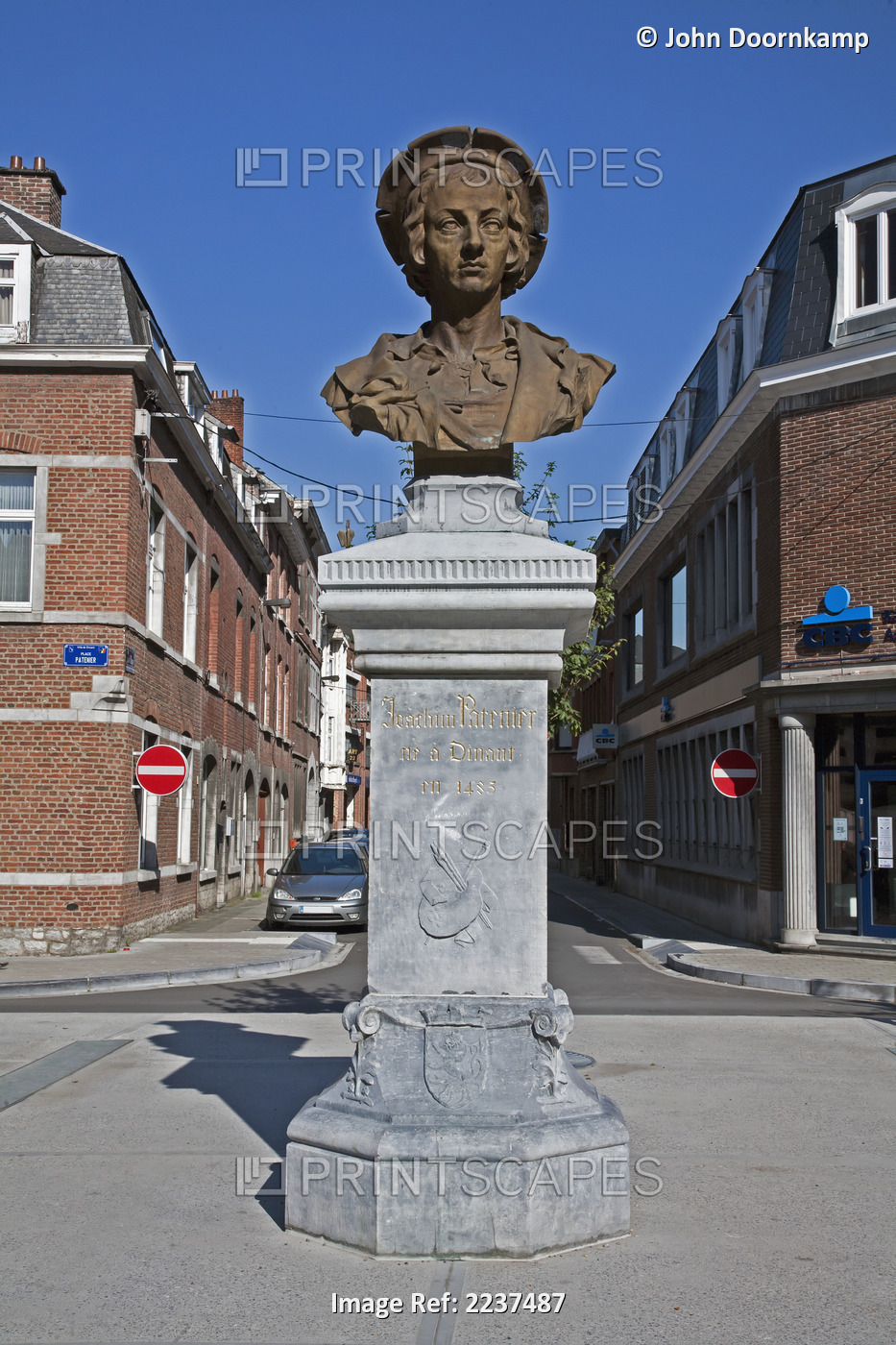 Sculpture Of Artist Joachim Patinir; Dinant, Namur, Belgium