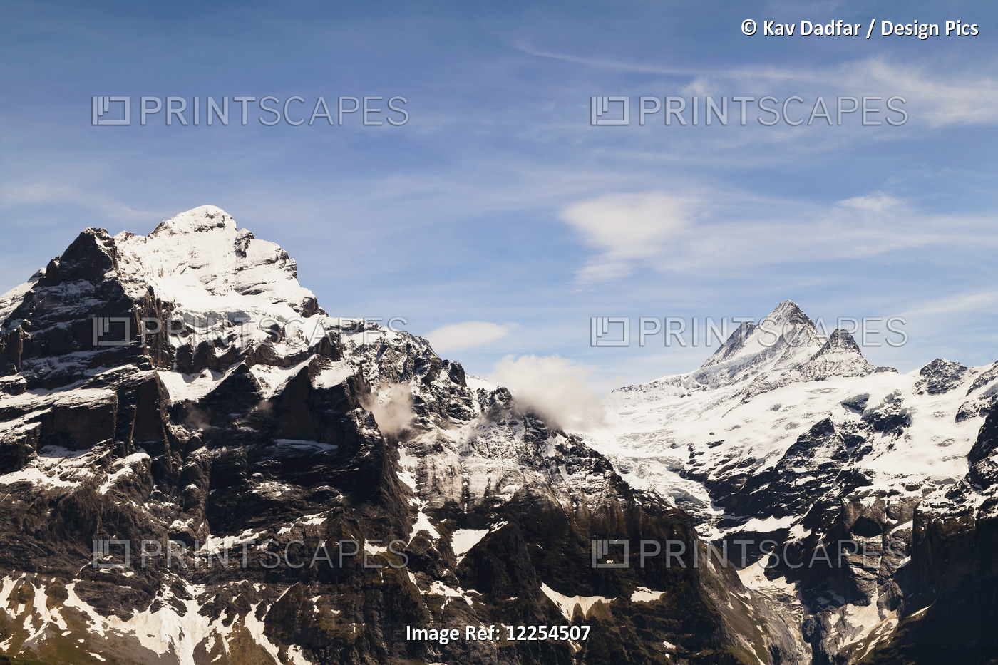 View Of Monch And Jungfrau From First; Grindelwald, Bernese Oberland, ...