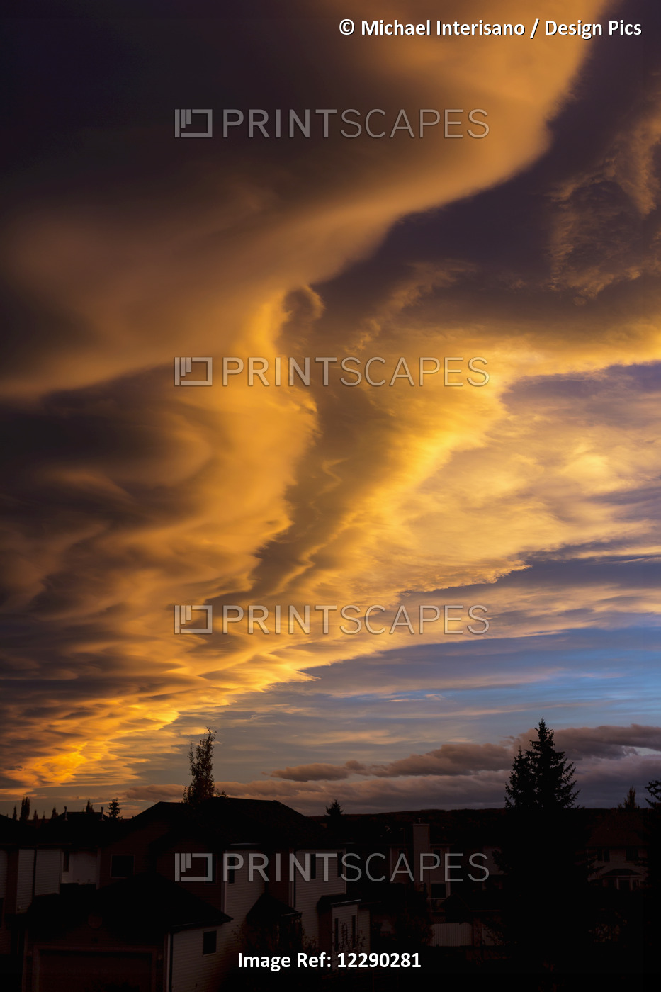 Dramatic Colourful Clouds At Sunset With Interesting Formations And Some Blue ...