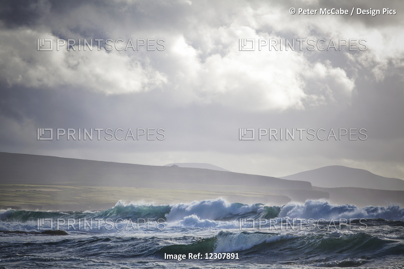Stormy Seas On Ireland's Wild Atlantic Way Overlooking The Ceide Fields Near ...