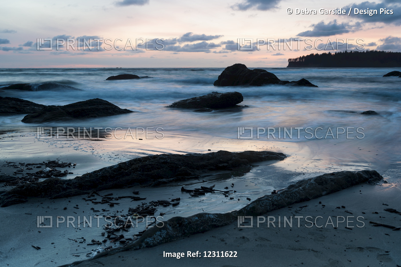 Sunset On Second Beach, Olympic National Park; Washington, United States Of ...