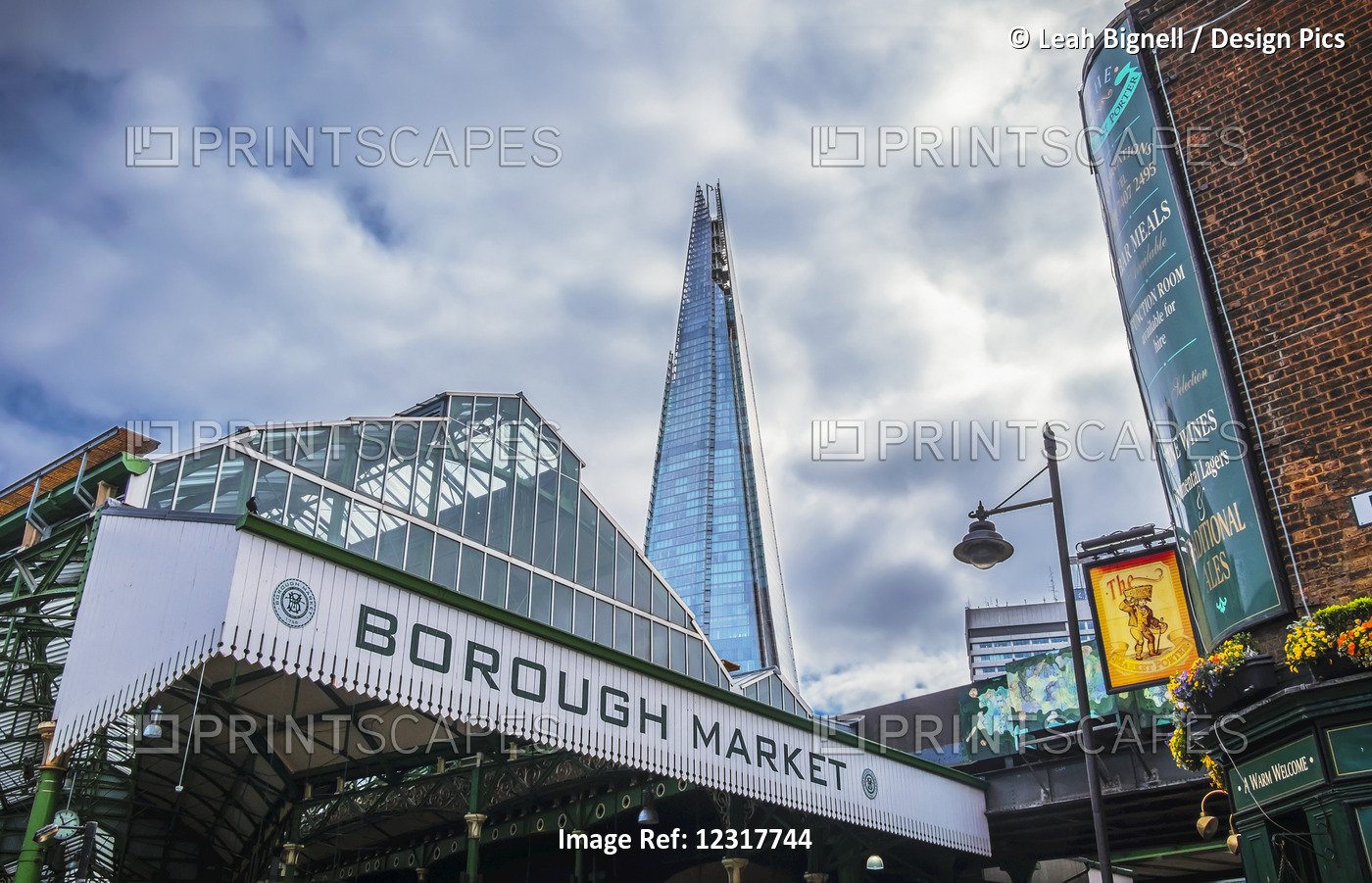Borough Market And The Shard In Central London; London, England