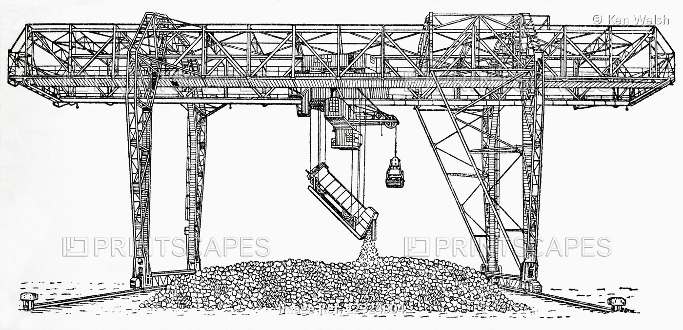 A Type Of Transporter Bridge With A Suspended Gondola Used For Transporting ...