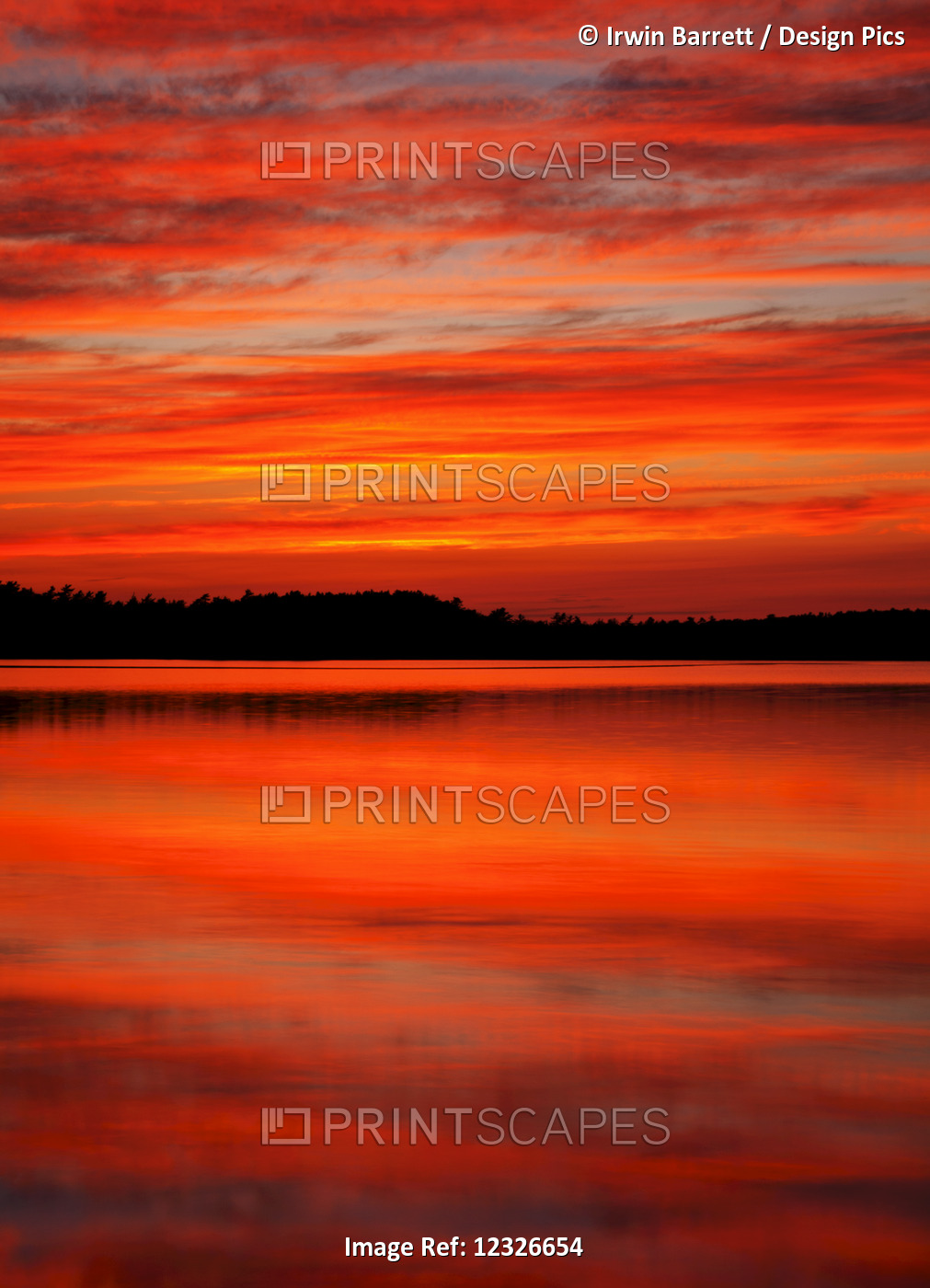 Sunset Reflections At Powder Mill Lake; Waverley, Nova Scotia, Canada