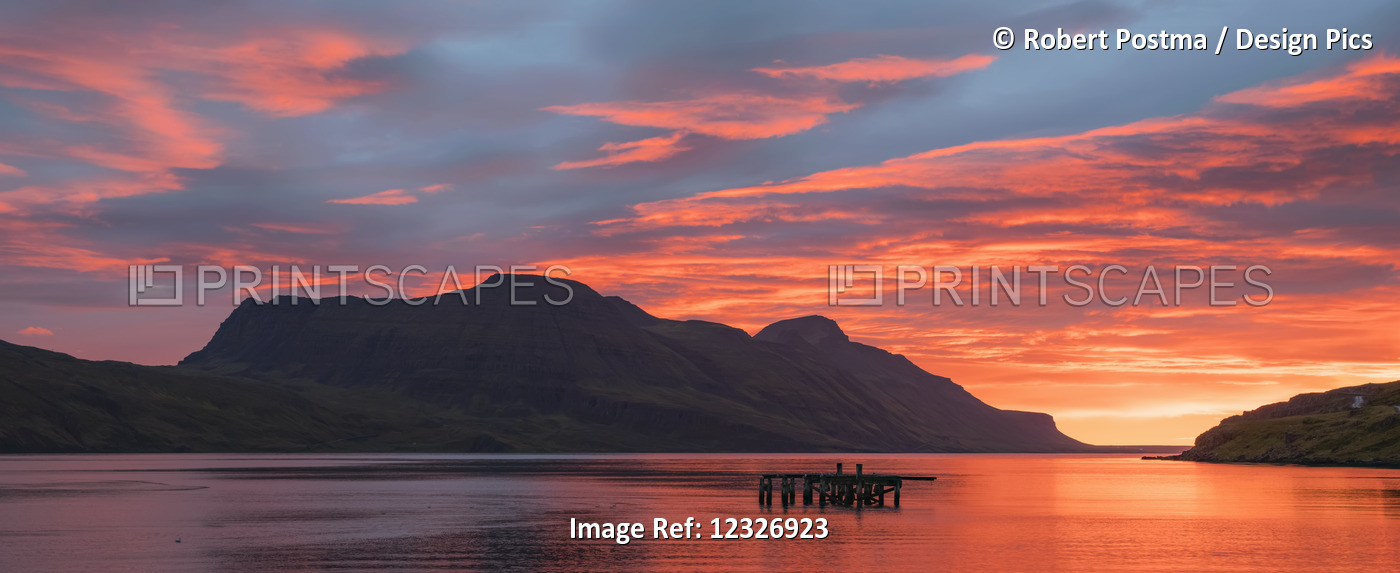 Sunrise Over The Waters Near Djupavik, Strandir Coast; West Fjords, Iceland