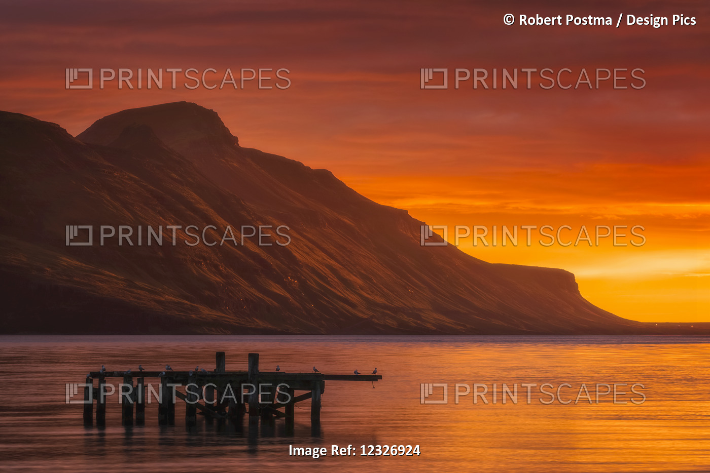 Sunrise Over The Waters Near Djupavik, Strandir Coast; West Fjords, Iceland