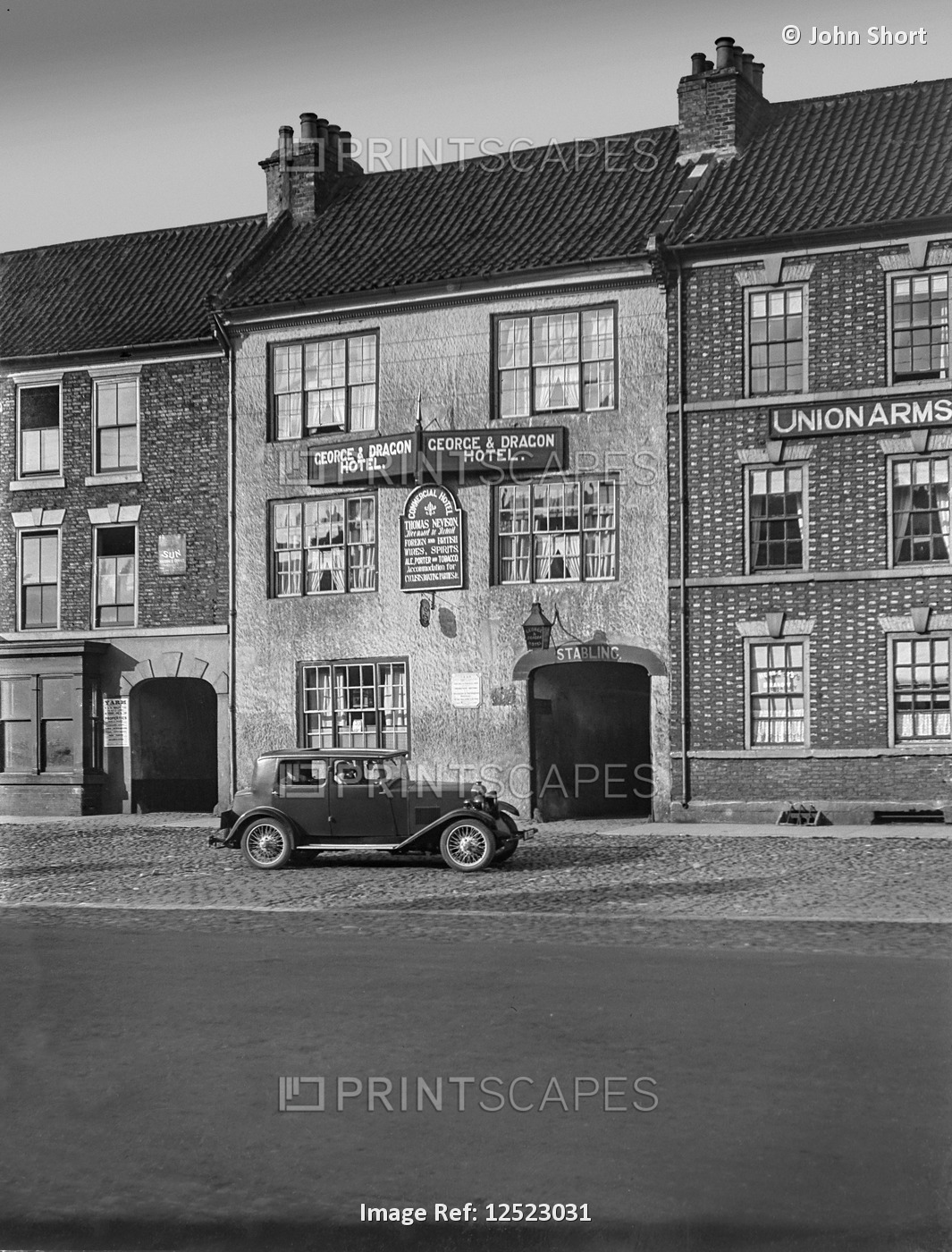 Glass Negative circa 1920.Edwardian.Social History. The George and Dragon in ...