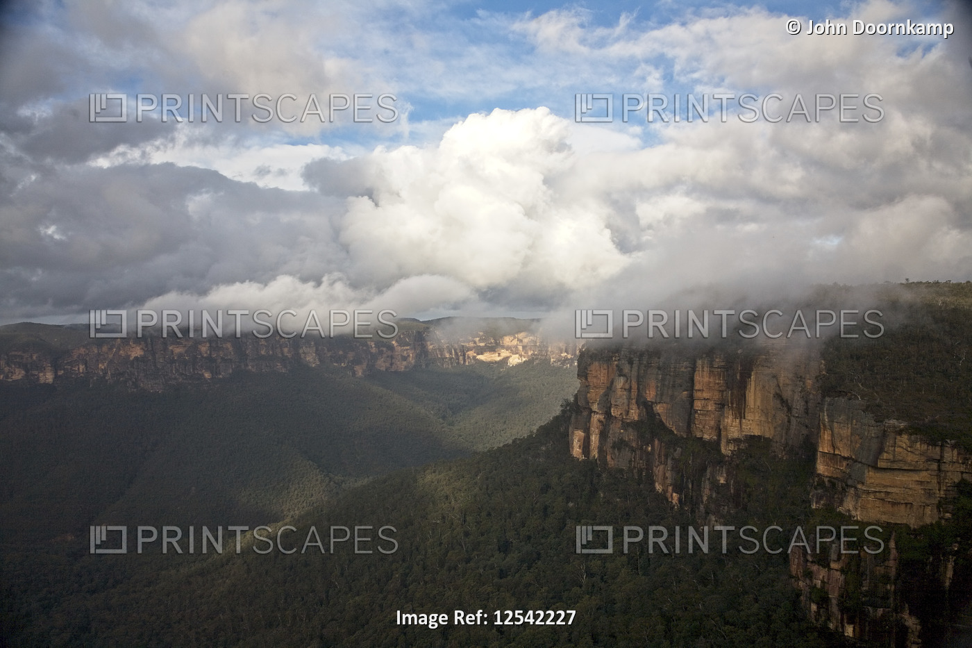 CLOUDS LIFTING ABOVE THE BLUE MOUNTAINS AUSTRALIA