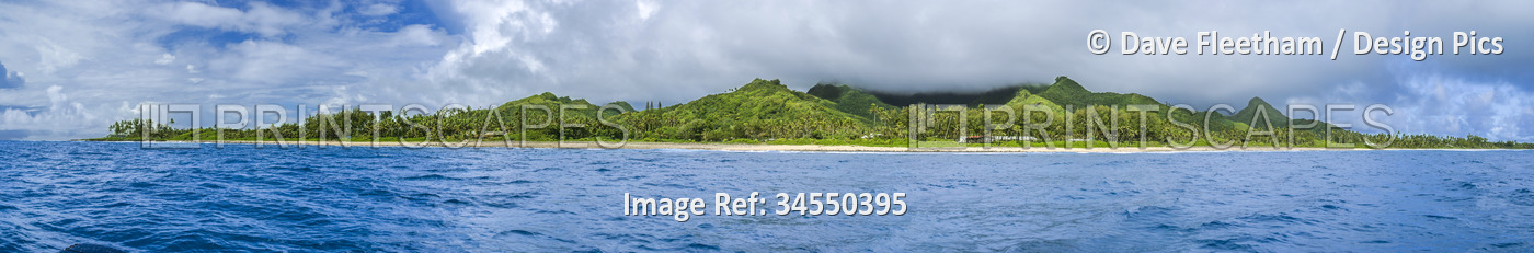 Seven images were combined for this dramatic panorama of Rarotonga island, the ...